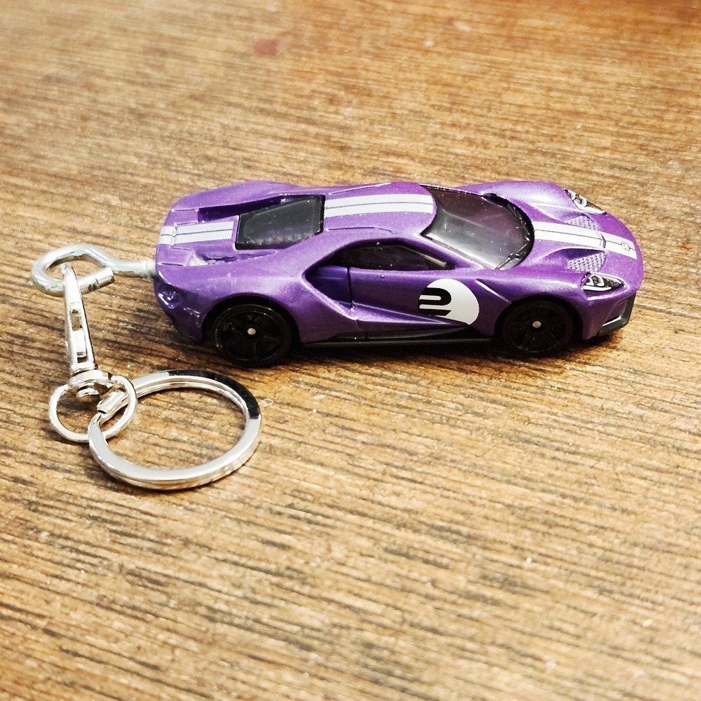 2017 Ford GT Keychain Purple Hot Wheels Matchbox Custom Keyring